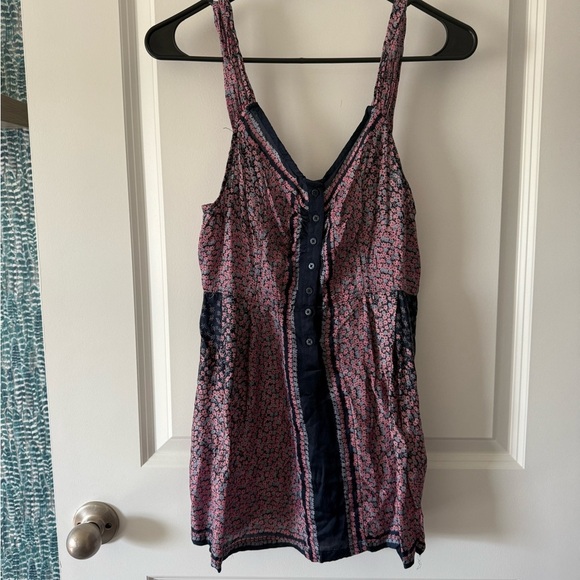 Free People Tops - Free People Pink and Navy Sleeveless Top